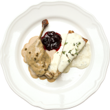 Coscia d'anatra con patate al gratin