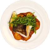 Halibut con patate al forno