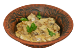 Veal lick stewed with porcini mushrooms