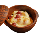 Baked varenyky with cherries