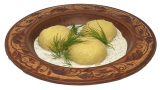 potato dumplings with salted cottage cheese