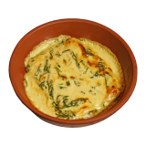 Baked crepes with cheese and herbs