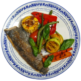 Trota con verdura grilled