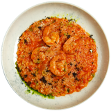 Tomato risotto with shrimp