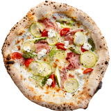 Pizza con asparagi